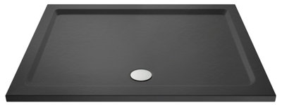 Pearlstone Rectangular Shower Tray (Waste Not Included) - 1800mm x 900mm - Slate Grey - Balterley