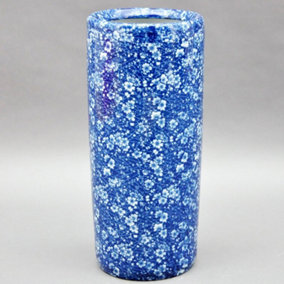 Peasely Round Umbrella Stand  - Vase - L20 x W20 x H46 cm - Blue/White