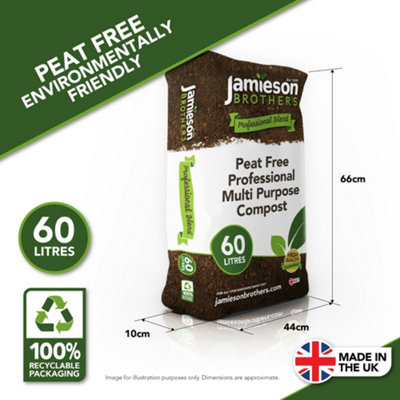 Peat Free Multi Purpose Compost 60L Professional Blend by Jamieson Brothers