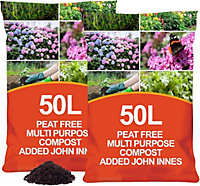 Peat Free Nutrient Rich All Purpose Compost with added John Innes - 100L