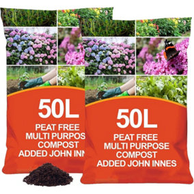 Peat Free Nutrient Rich All Purpose Compost with added John Innes - 100L