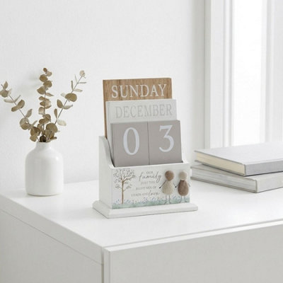 Pebble Family Calendar Wooden Wood