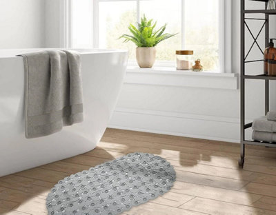 Pebble PVC Bath Mat Clear 69 x 36cm