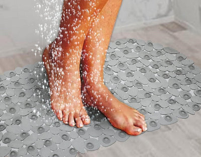 Pebble PVC Bath Mat Clear 69 x 36cm - 3