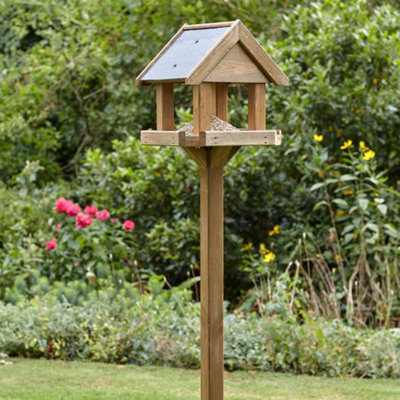 Peckish Complete Bird Table with Slate Roof and Flip-Top Lid