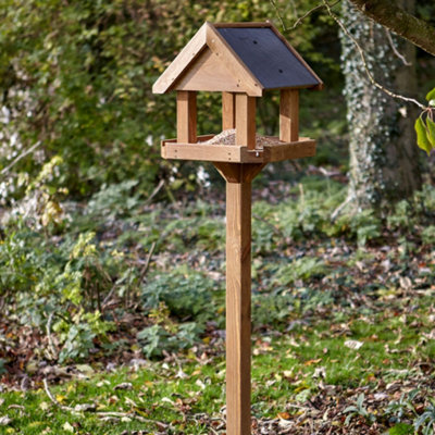Peckish Complete Bird Table with Slate Roof and Flip-Top Lid