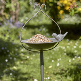 Peckish Secret Garden Free Standing Metal Seed Wild Bird Feeder Dish Table