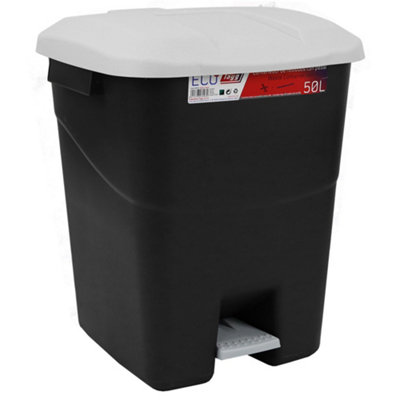 Pedal Operated Litter Bin - 50 Litre - Grey Lid