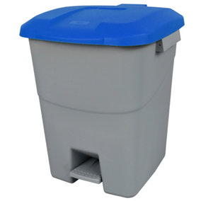 Pedal Operated Recycling Bin - 50 Litre - Blue Lid