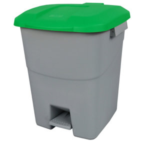 Pedal Operated Recycling Bin - 50 Litre - Green Lid