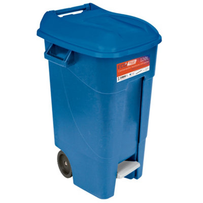 Pedal Wheeled Bin - 120 Litre - Blue Base & Blue Lid