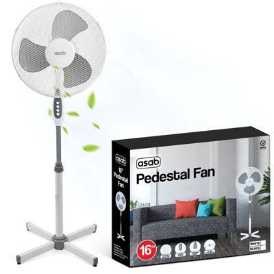 Pedestal Standing Fan - White 16"