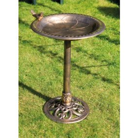 Pedestal & Weather Resistant Easy Assemble Free Standing Bronze Bird Bath