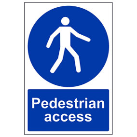 Pedestrian Access Public Safety Sign - Rigid Plastic - 300x400mm (x3)