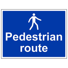 Pedestrians Route Mandatory Sign - Rigid Plastic - 600x450mm (x3)