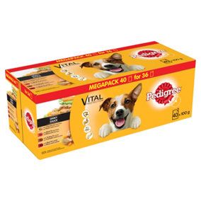 Pedigree Dog Food Pouches Mixed Selection In Gravy 40 For 36x100g