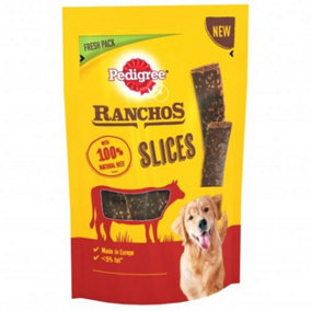 PEDIGREE Ranchos Adult Dog Treats Beef 4 Slices 60g (Pack of 8)