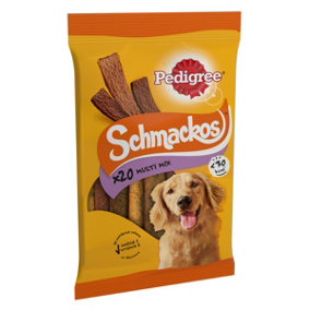 Pedigree Schmackos Dog Treats Meat Variety 20 Stick X 1 Pack