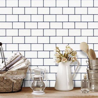 Peel and Stick Self Adhesive Wall Tile Stickers for Kitchen and Bathroom Backsplash 10 Pack 12x12