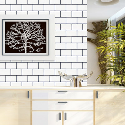 Peel and Stick Self Adhesive Wall Tile Stickers for Kitchen and Bathroom Backsplash 10 Pack 12x12