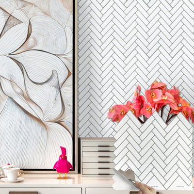 Peel and Stick Self-Adhesive Wall Tile Stickers for Kitchen and ...