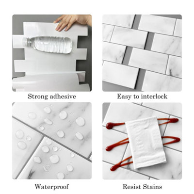 Peel and Stick Self Adhesive Wall Tile Stickers for Kitchen and ...