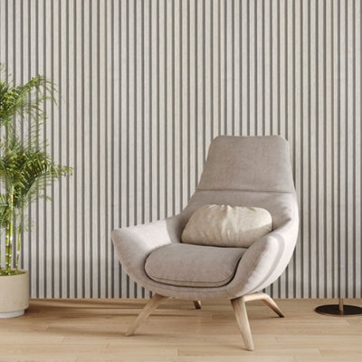 Peel and Stick Wood Grain Stripe PVC Wallpaper Waterproof Wooden Slat Wall Cover