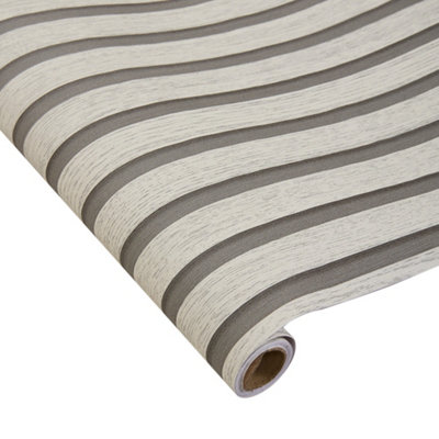 Peel and Stick Wood Grain Stripe PVC Wallpaper Waterproof Wooden Slat Wall Cover