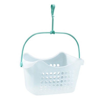 Peg Basket With Hanger Washing Line Storage Basket Clear Aqua Holds 100 ...