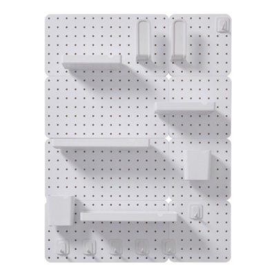 Pegboard Combination Kit Hanging for Wall Organizer White 63cm W x 84cm H