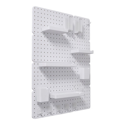 Pegboard Combination Kit Hanging for Wall Organizer White 63cm W x 84cm H