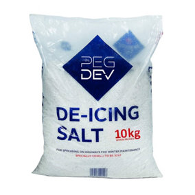 Pegdev - PDL 10kg Premium White De-icing Rock Salt - Winter Ice Melting - 10KG Bags For Easy Lifting
