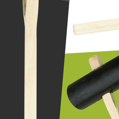 PegDev - PDL - 10lb Rubber Paving Maul with 1041mm Hickory Handle, Ideal for Tapping Slabs Without Damage, Heavy Duty Construction