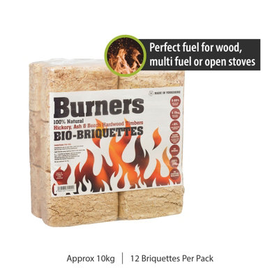 Pegdev - PDL 120 x Hardwood Fire Logs - 100% Natural Bio-Fuel for Stoves, Chimneas & Burners - Wood Briquettes 10 PACKS OF 12