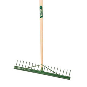 Pegdev - PDL - 18 Tooth Heavy Duty Metal Landscape Rake Hardwood Handle for Contractors Ground Care Soil Grass Sand and Leaves