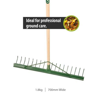 Pegdev - PDL - 18 Tooth Heavy Duty Metal Landscape Rake Hardwood Handle ...