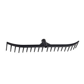 Pegdev - PDL - 20 Tooth Black Polypropylene Bunker Rake Head - Leaf, Lawn, Soil, Sand Garden Tool 18 Inch Wide