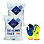 Pegdev - PDL 20kg Premium White De-icing Rock Salt With 1 x Pair Of Thermal Work Gloves