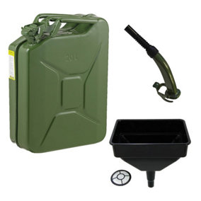 Pegdev - PDL - 20L Heavy Duty Jerry Can with Funnel & Metal Spout - UN Certified Fuel Container, Portable & Durable