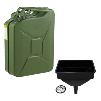 Pegdev - PDL - 20L Heavy Duty Jerry Can with Funnel - UN Certified Fuel Container, Portable & Durable