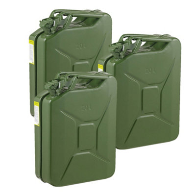 Pegdev - PDL - 20L Heavy Duty Jerry Cans - UN Certified Portable Fuel Container for Safe Transportation Pack of 3