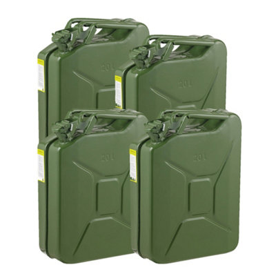 Pegdev - PDL - 20L Heavy Duty Jerry Cans - UN Certified Portable Fuel Container for Safe Transportation Pack of 4