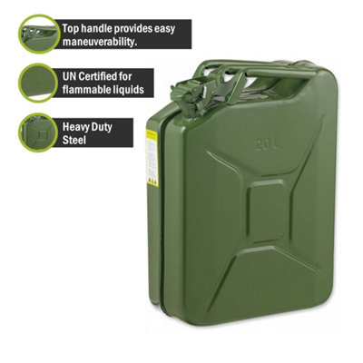Pegdev - PDL - 20L Heavy Duty Jerry Cans - UN Certified Portable Fuel Container for Safe Transportation Pack of 4