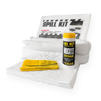 Pegdev - PDL - 20L Oil & Fuel Spill Kit - Swift & Efficient Workplace Clean-up, Water-Repellent, for Hydraulic & Engine Oil Spills