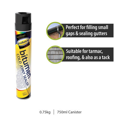 Pegdev - PDL 3 x Tins Of Bitumen Cold Joint Sealer 750ml Spray Adhesive Tack Coat Moisture Sealant Sealer Quick Drying Formula