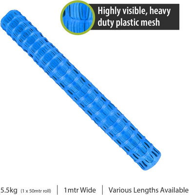 Pegdev - PDL 40M HEAVY DUTY BLUE PLASTIC BARRIER FENCING SAFETY MESH FENCE NETTING NET 5.5KG SUPER STRONG QUALITY MESH FENCE