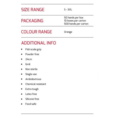Pegdev - PDL - 500 x Premium Orange Nitrile Gloves - Powder-Free ...