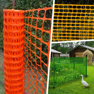 Pegdev - PDL 50M HEAVY DUTY ORANGE PLASTIC BARRIER FENCING SAFETY MESH ...