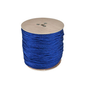Pegdev - PDL - 6mm Blue Polypropylene Rope - Strong 3-Strand Twisted Construction for Secure Tying and More (10m)