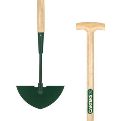 Pegdev - PDL - 8" Carbon Steel Half Moon Lawn Edging Iron Tool with 36" Ash Handle - Modern GardenPro Design for Precise Borders